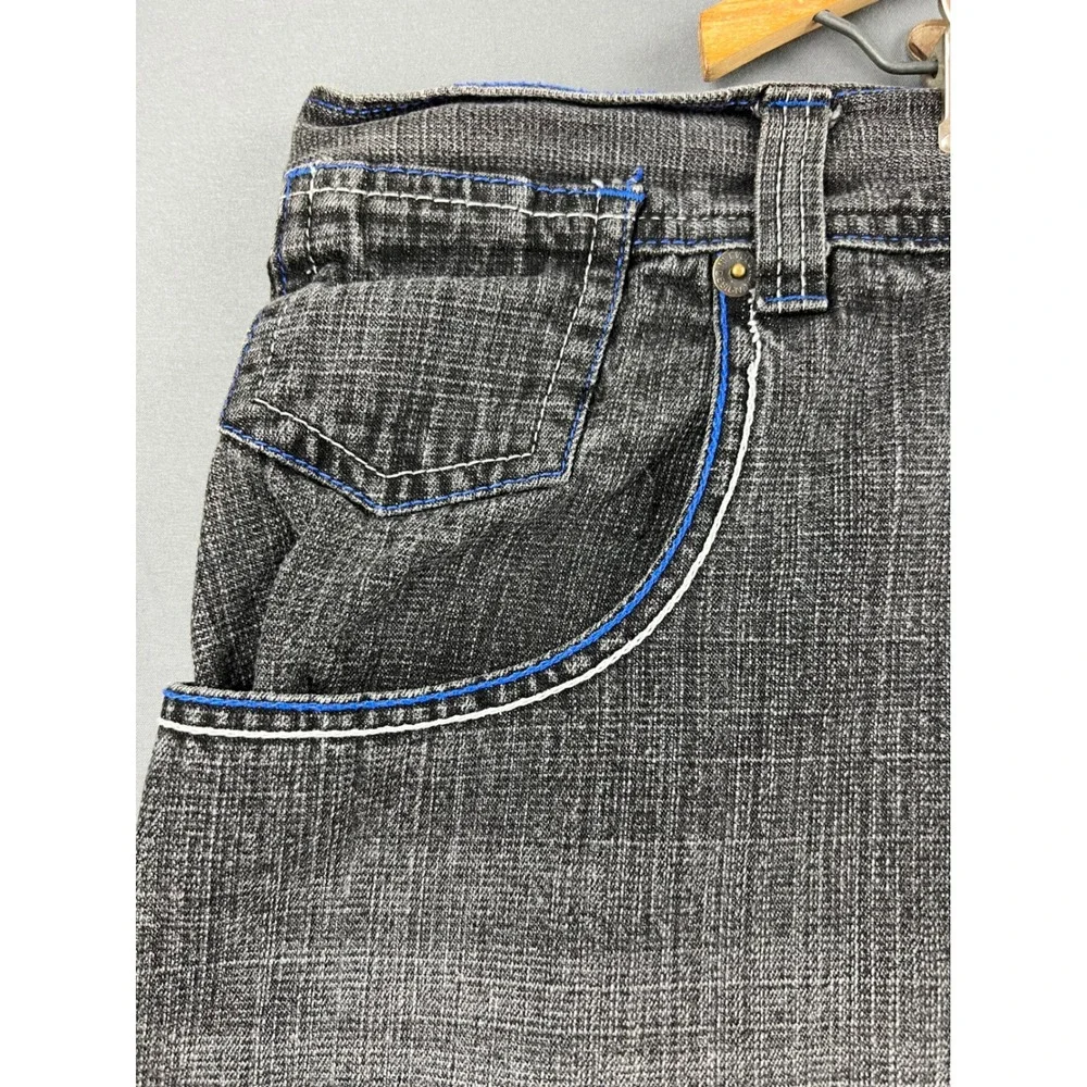 Evolution In Design Denim Shorts Mens 48 Black Blue Fade Baggy Y2K Hip Hop Jean